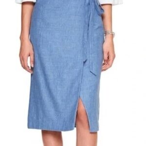 Banana Republic Tweed Blue Midi Skirt